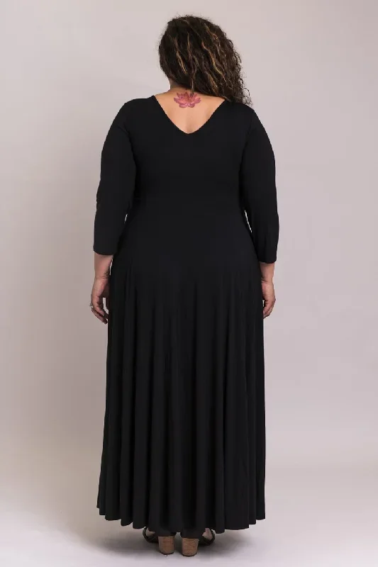 melinda-3-4-slv-dress-black-bamboo-modal