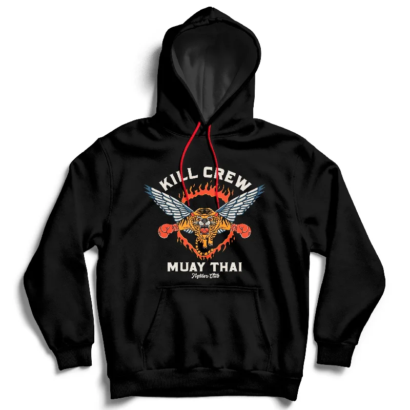 MUAY THAI FLYING TIGER HOODIE - BLACK