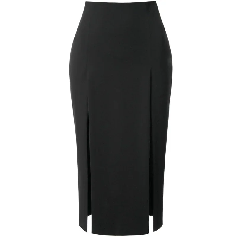 NARROW SKIRT WITH HIGH SLITS "SALMA" IN BLACK