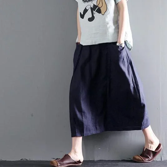 navy-linen-skirt-summer-causal-skirts-women-plus-size