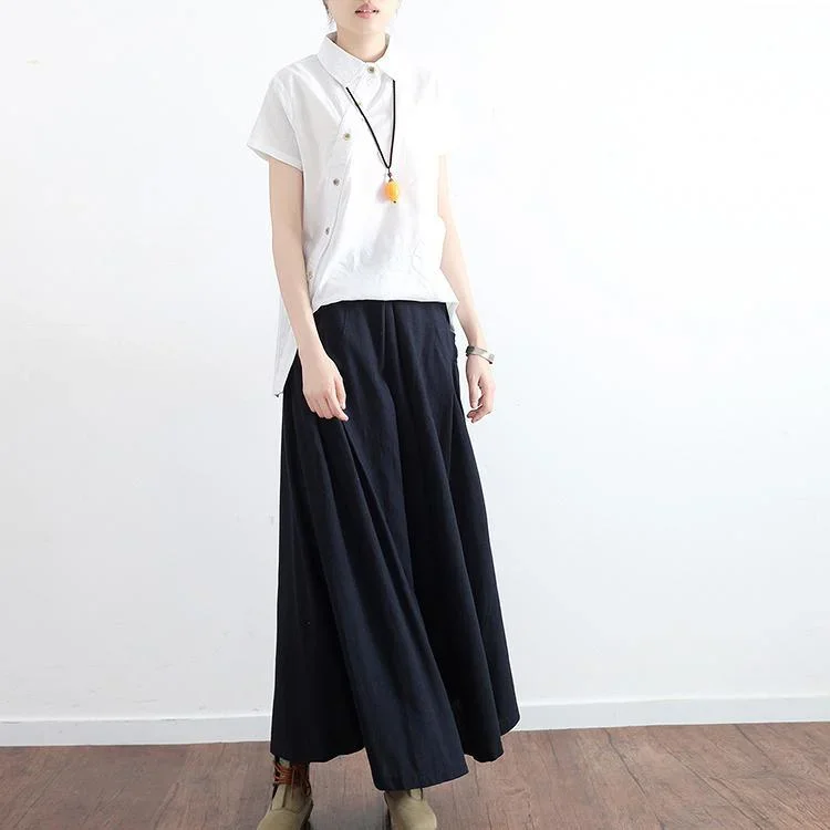 new-fashion-black-linen-skirts-baggy-loose-asymmetric-women-maxi-skirts