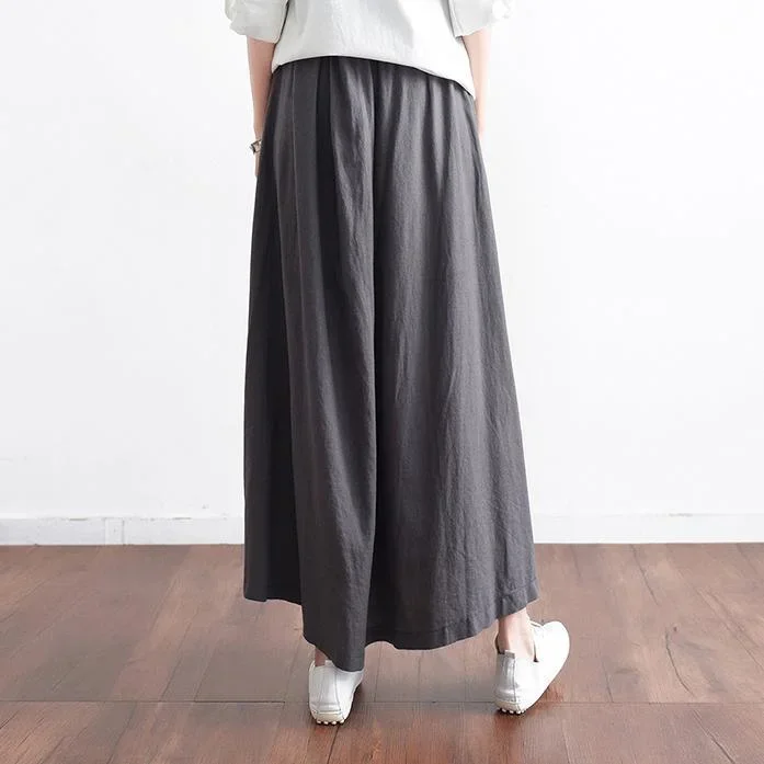 new-fashion-black-linen-skirts-baggy-loose-asymmetric-women-maxi-skirts