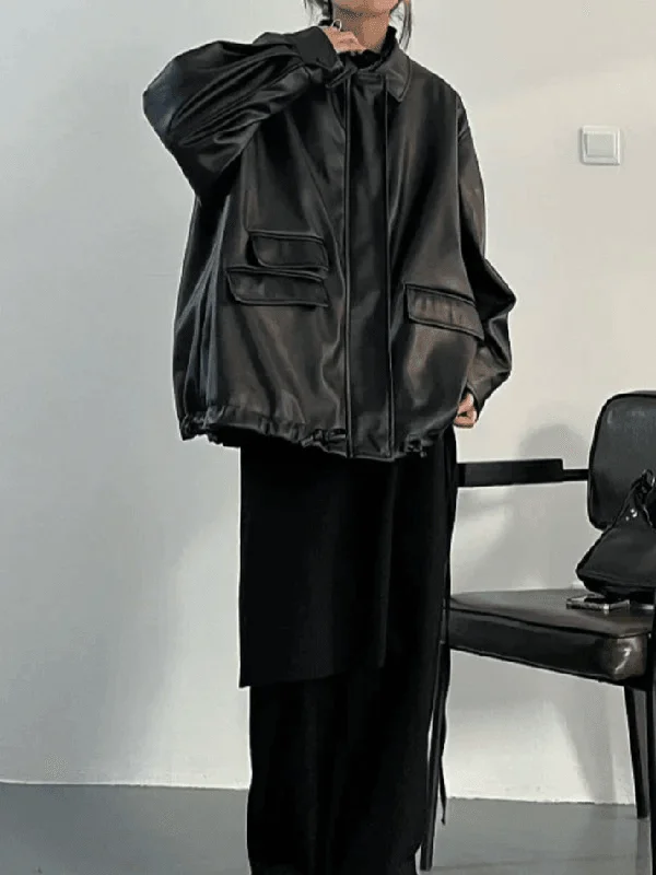 oversized-black-faux-leather-jacket