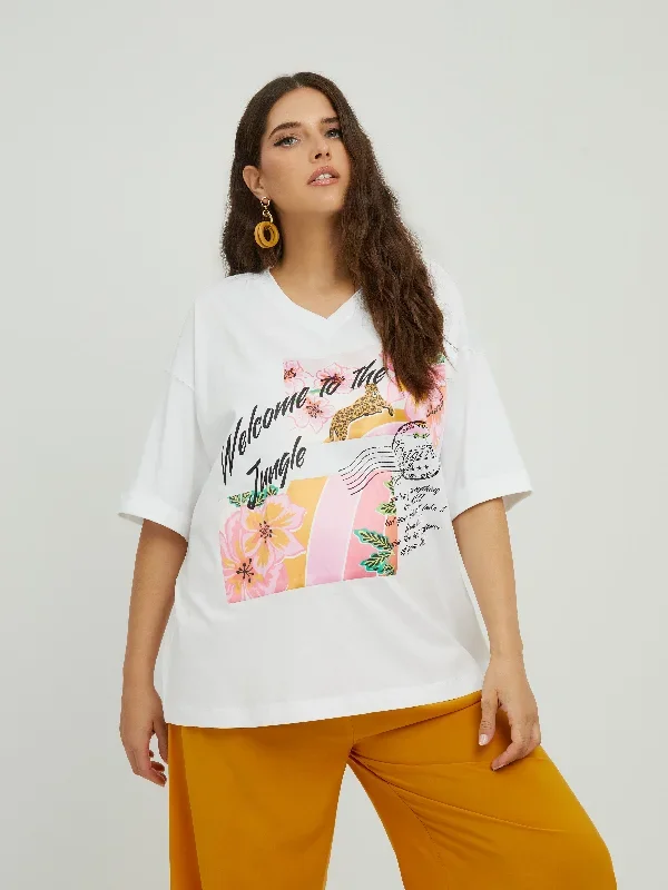 oversized t-shirt with jungle print