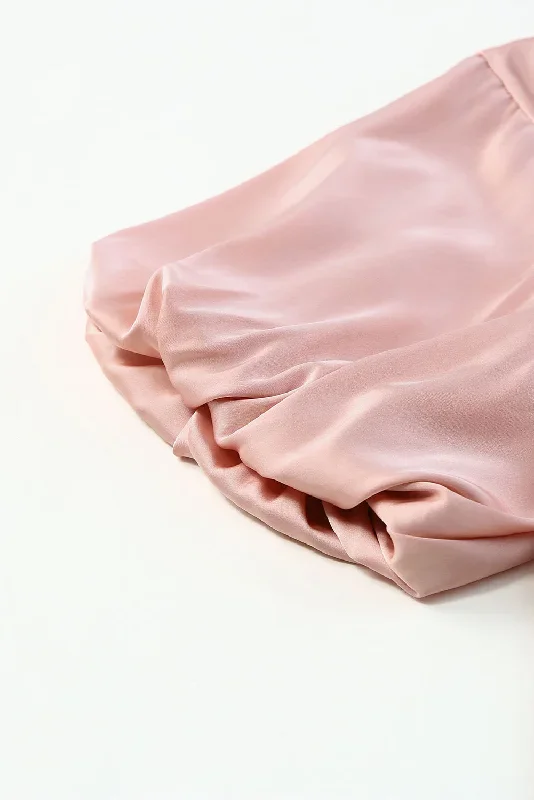 pink-twist-high-neck-puff-sleeve-satin-blouse