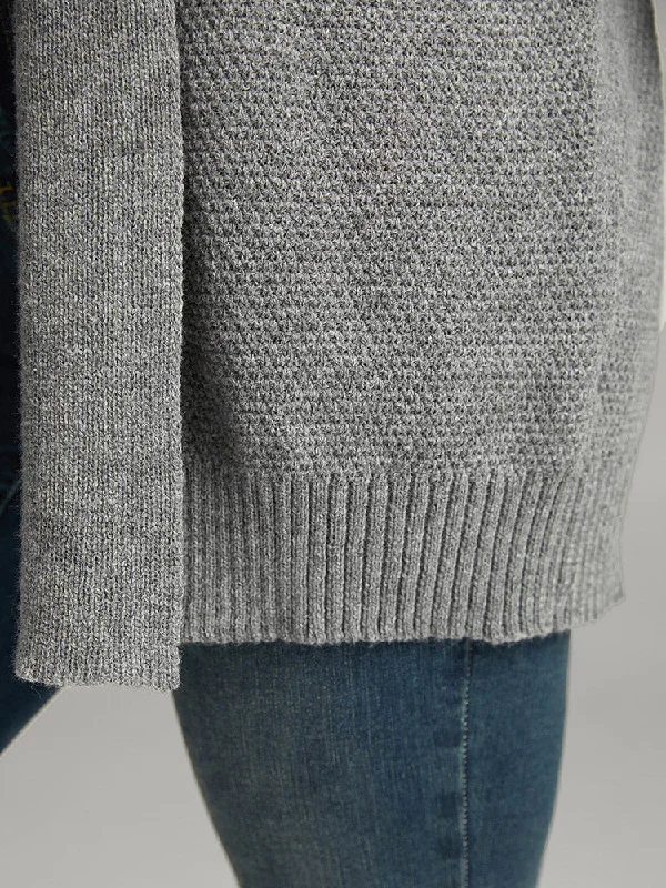 plain-open-front-elastic-cuffs-cardigan