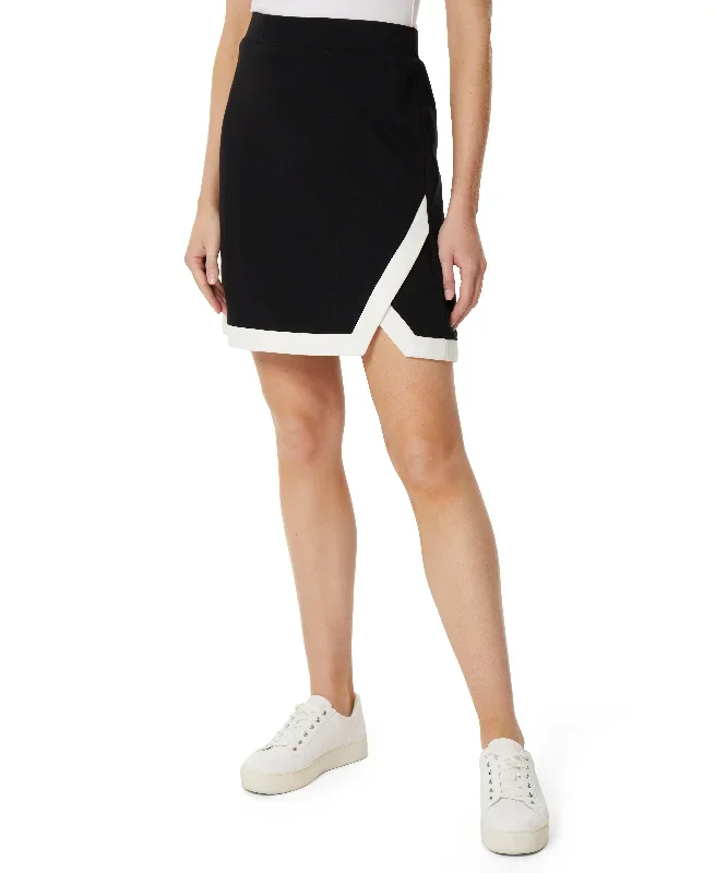 Pull On Faux Wrap Skort