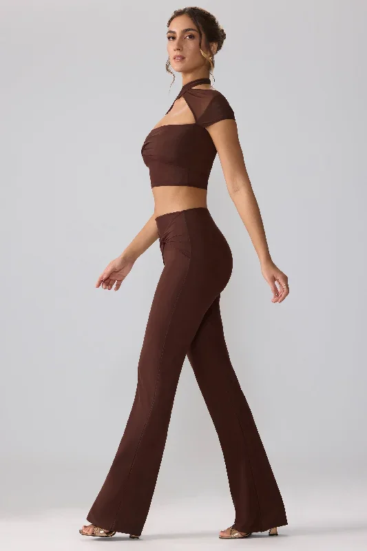 ridley-mid-rise-twist-overlay-flare-trousers-espresso