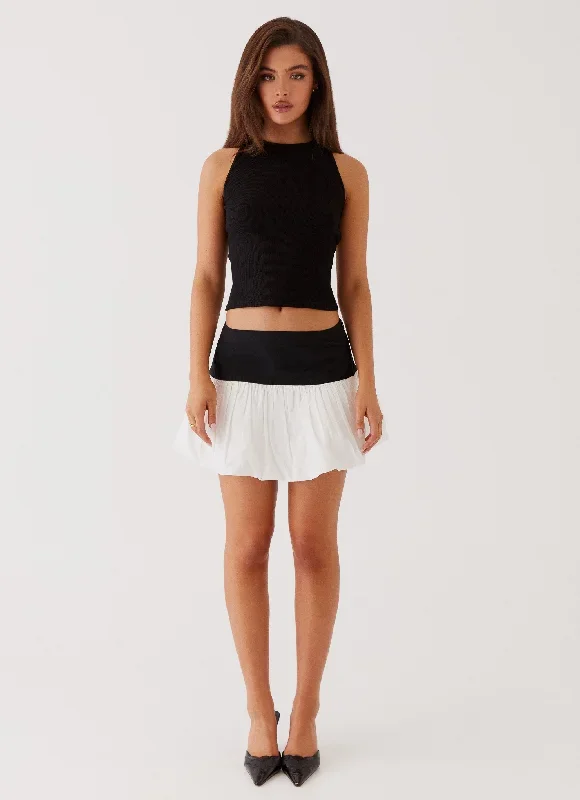 riva-bubble-hem-mini-skirt-black-ivory