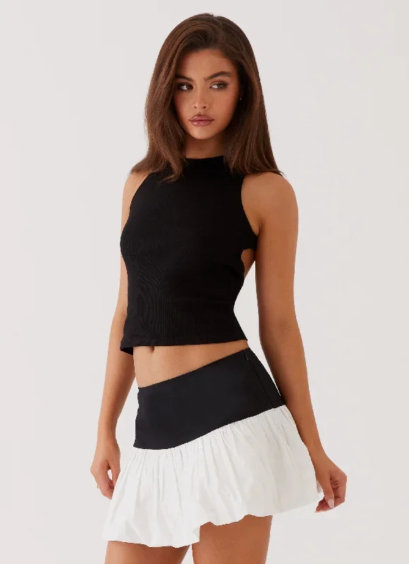 riva-bubble-hem-mini-skirt-black-ivory