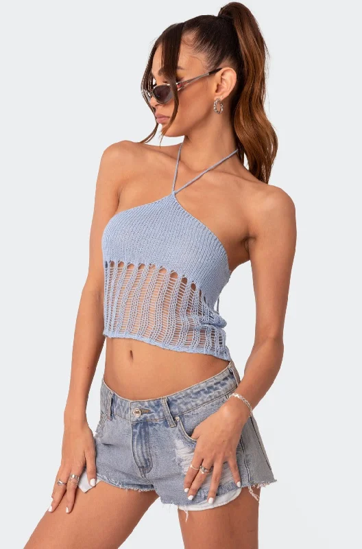 Crochet Halter Crop Top