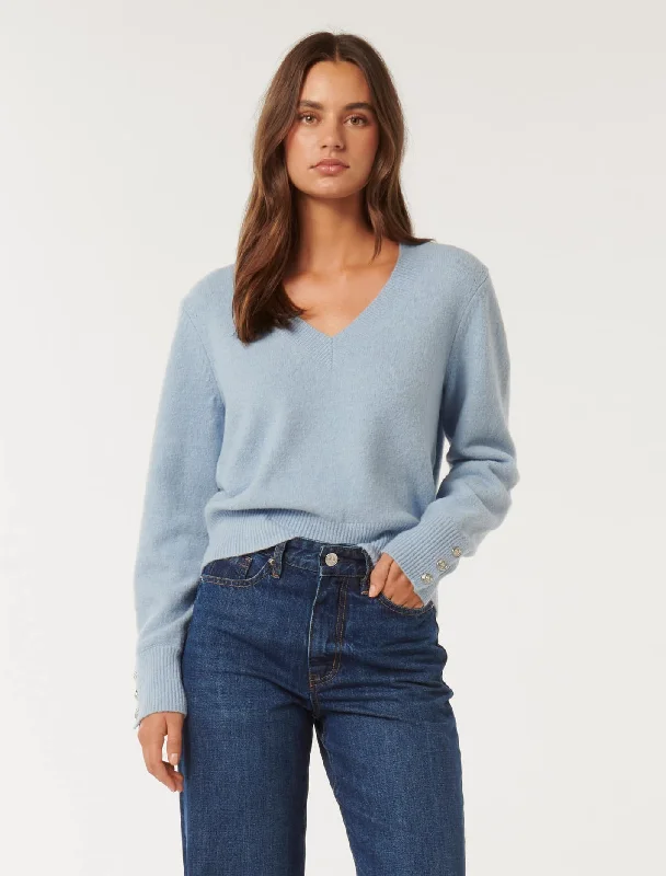 Sabrina Button Cuff Knit Jumper