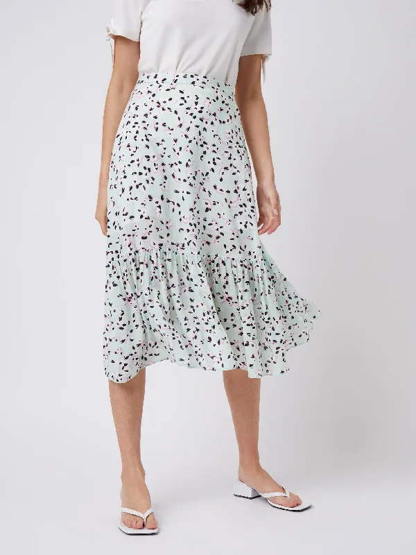 Shadow Floral Midi Skirt