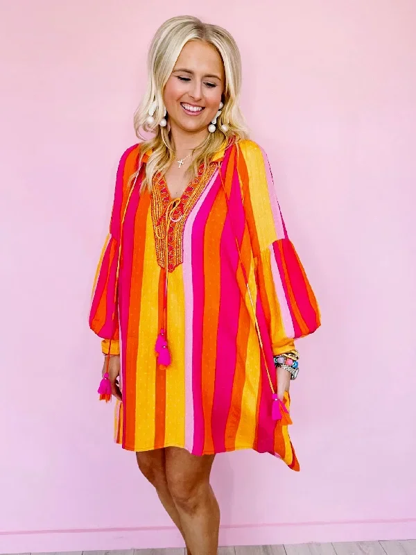 sita-stripe-longsleeve-dress-orange-pink