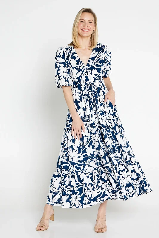 Soraya Dress - Navy/White Floral