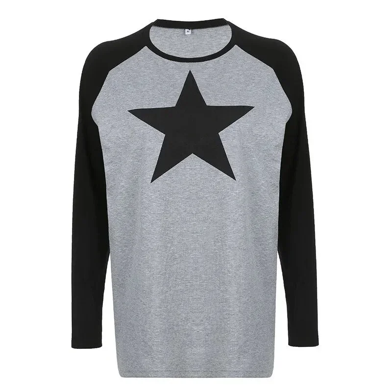 star-print-color-matching-raglan-sleeves-loose-fitting-long-sleeved-t-shirt-for-womens-fashion-casual-college-style-top