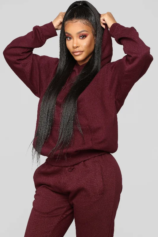 Stole Your Boyfriend's Oversized Hoodie - Burgundy