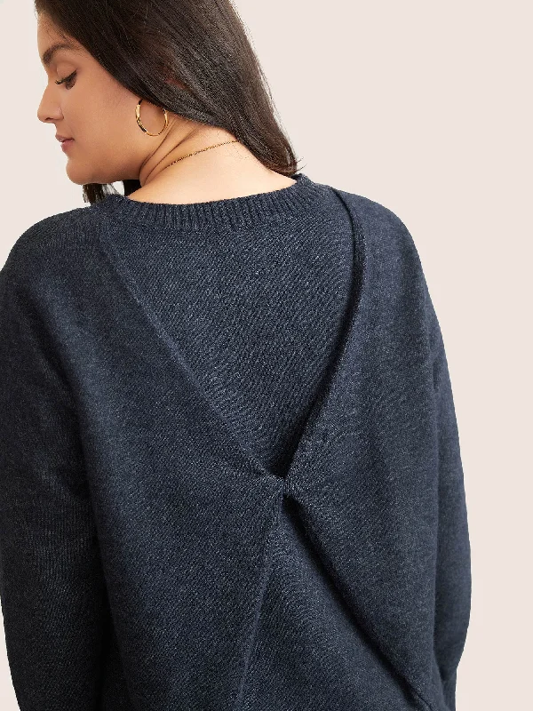 Supersoft Essentials Solid Heather Twist Back Pullover