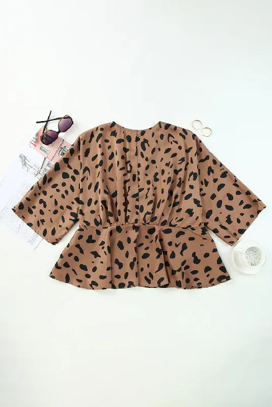 v-neck-leopard-print-peplum-blouse