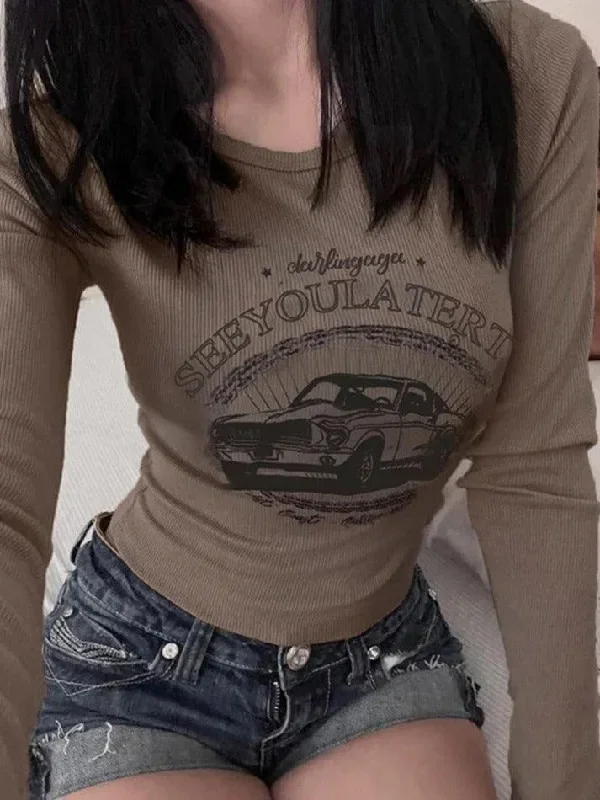 vintage-car-print-slim-long-sleeve-knit