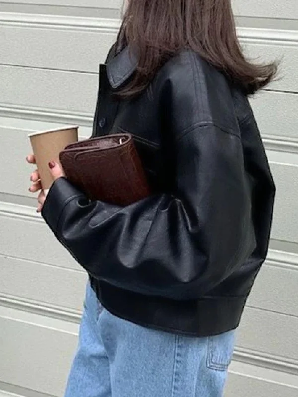 vintage-lapel-neck-pocket-loose-short-leather-jacket