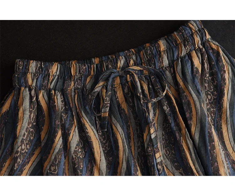 vintage-print-elasticated-waist-skirt