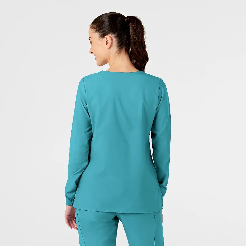 w123-womens-crew-neck-warm-up-scrub-jacket-teal-blue