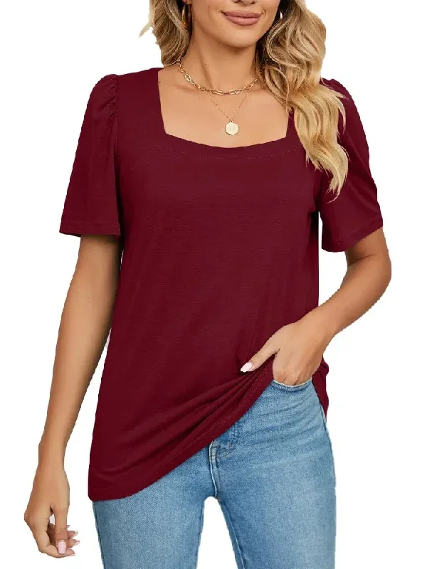 women-short-sleeve-solid-square-neck-t-shirt-tops