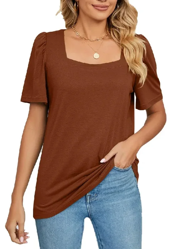 women-short-sleeve-solid-square-neck-t-shirt-tops