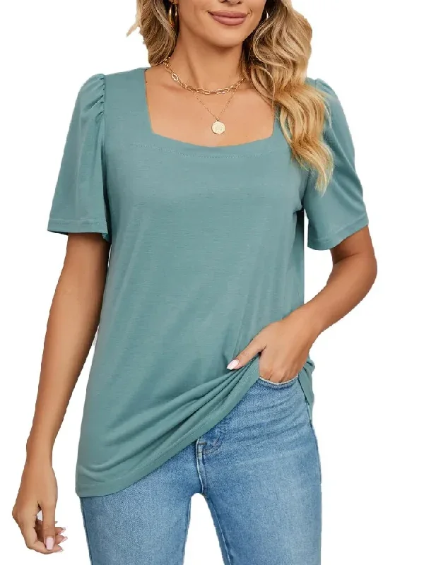 women-short-sleeve-solid-square-neck-t-shirt-tops