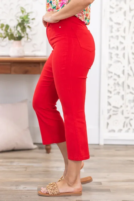 ymi-red-hyperstretch-cropped-flare-pants