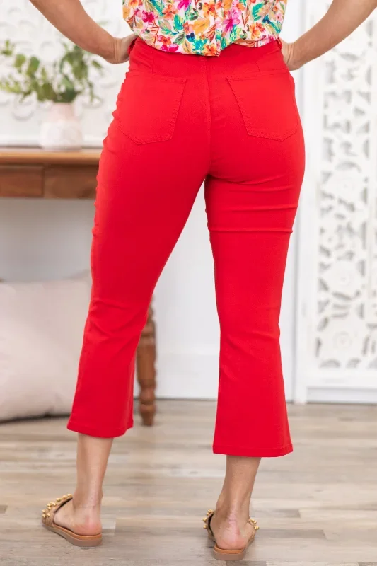 ymi-red-hyperstretch-cropped-flare-pants